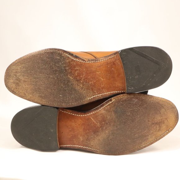 Vintage Allen Edmonds Hillsboro Brown Leather Monk Strap Brogue Shoes Size 10D - Picture 6 of 12